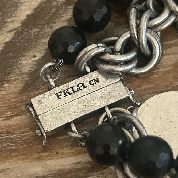 French Kande Vintage Onyx & Silver Bracelet - Picture 6 of 11